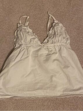 Brandy Melville Cream V-Neck Ruffle Cami